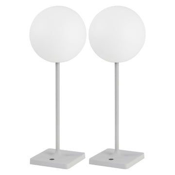 Allie 17.5" Modern Minimalist Indoor/Outdoor Metal Globe Rechargeable/Cordless Dimmable Integrated LED Table Lamp with Touch Sensor